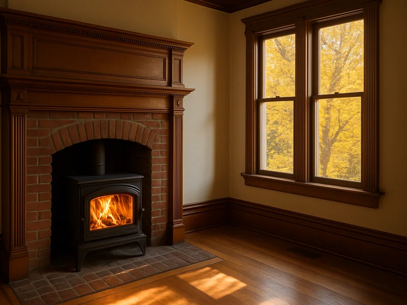 Wood stove insert in a Victorian fireplace in Durango, CO
